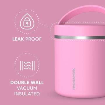 Hydrapeak 25oz Stainless Steel Vacuum Insulated Thermos Food Jar | Thermos for Hot Food and Cold Foo...
