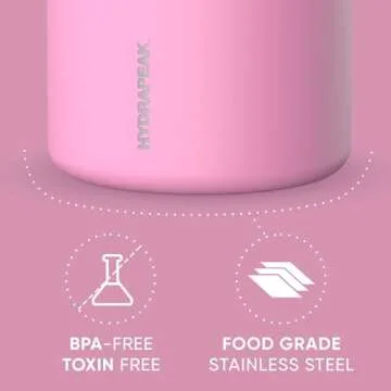 Hydrapeak 25oz Stainless Steel Vacuum Insulated Thermos Food Jar | Thermos for Hot Food and Cold Food, Wide Mouth Leak-Proof Soup Thermos for Adults, 10 Hours Hot and 16 Hours Cold (Pink)
