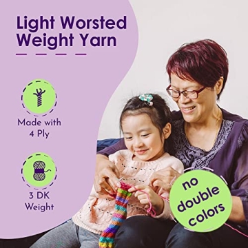 Mira HandCrafts Colorful Crochet and Knitting Kit 24 Skeins