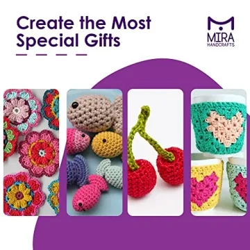 Mira HandCrafts Colorful Crochet and Knitting Kit 24 Skeins