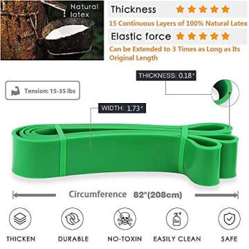 Pull-Up Bands Resistance-Bands - 50-120lbs for Home Gym & Workouts