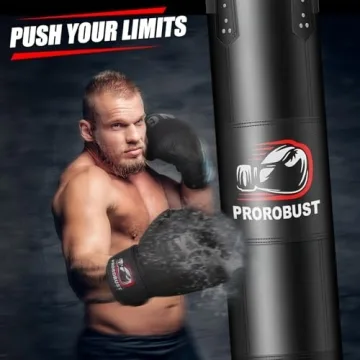 Prorobust Punching Bag for Adults, 4ft Oxford Heavy Boxing Bag Set with 12oz Gloves for MMA Kickboxing Boxing Karate Home Gym Training (Unfilled)