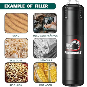 Prorobust Punching Bag for Adults, 4ft Oxford Heavy Boxing Bag Set with 12oz Gloves for MMA Kickboxing Boxing Karate Home Gym Training (Unfilled)