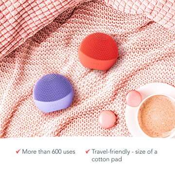 FOREO LUNA play plus 2 Silicone Facial Cleansing Brush & Face Exfoliator - All Skin Types - For Clean and Healthy Looking Skin - Enhances Absorption of Facial Skin Care Products -Peach Of Cake!