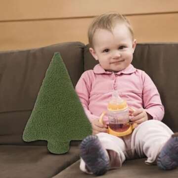 Festive Throw Pillow, Realistic Christmas Tree Shaped Pillow, Comfortable Seasonal Decor Pillow with...