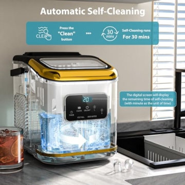 Fast Self-Cleaning Bullet Ice Maker for Home & Camping