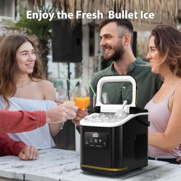 Fast Self-Cleaning Bullet Ice Maker for Home & Camping