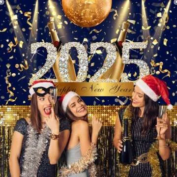 MEHOFOND 7x5ft Happy New Year Backdrop for Parties