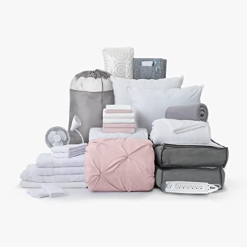OCM Premium Dorm Essentials Value Pack - 27 Piece Twin XL Set | Premium Twin XL Bedding with Topper,...