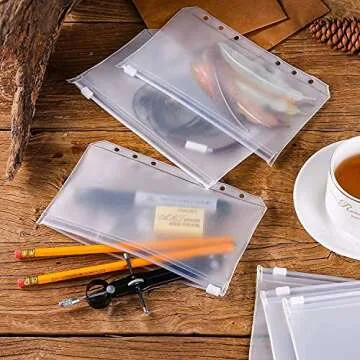 LONG TAO 12 Pcs A6 6 Holes Loose Leaf Notebook Refills Filler Organizer- 6 Pcs Zipper Bag And 6 Pcs Business Card Refill Page Included