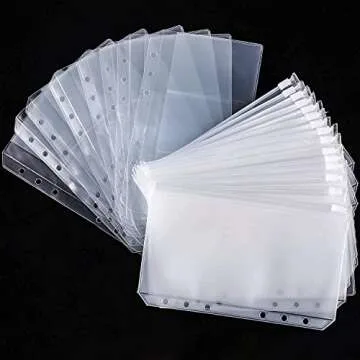 LONG TAO 12 Pcs A6 6 Holes Loose Leaf Notebook Refills Filler Organizer- 6 Pcs Zipper Bag And 6 Pcs Business Card Refill Page Included