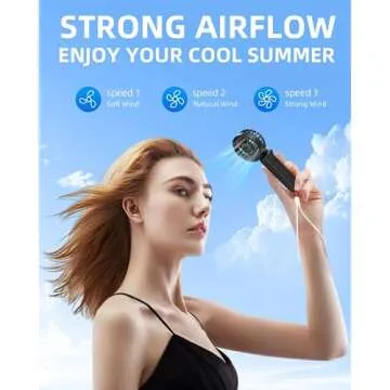 Hssio Portable Handheld Fan, Mini Desk Fan Foldable 2000mAh, 180° Ratotion, 3 Speeds, Ultra Quite, Up to 8H Long Use Time, Small Personal Cooling Fans Makeup Lash Fan for Women Girls