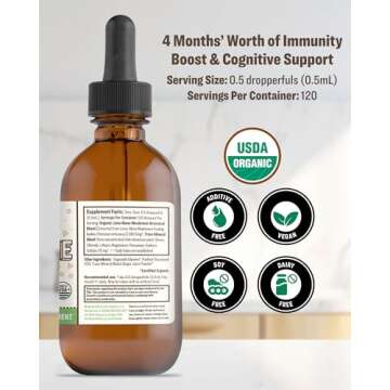 RawGuru Lion's Mane Mushroom Tincture - Vegan & Potent Immunity Support Drops