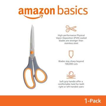 Amazon Basics Multipurpose Scissors with Comfort Grip