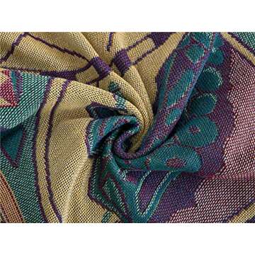 MayNest World Map Throw Blanket Reversible Hippie Bohemian Vintage Yellow Red Knitted Large Fringed Cotton Woven Tapestry Colorful Boho Fantasy Rug Sofa Loveseat Chair Recliner Couch Cover (S: 51x71)