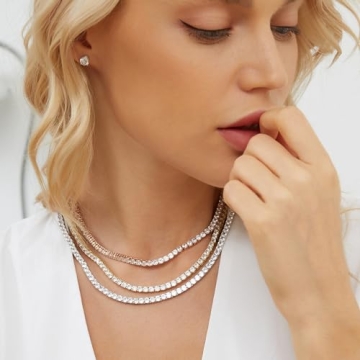 GEMSME 4mm CZ Tennis Necklace - Affordable Luxury