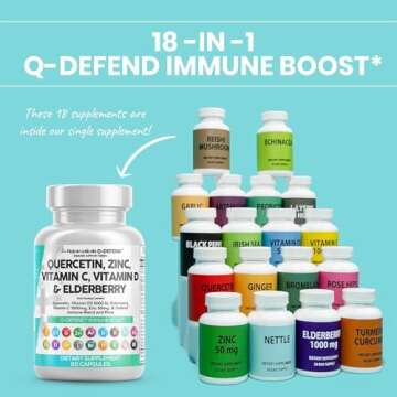 Clean Nutraceuticals Quercetin Zinc Vitamin C Vitamin D Bromelain Elderberry - Lung Immune Support S...