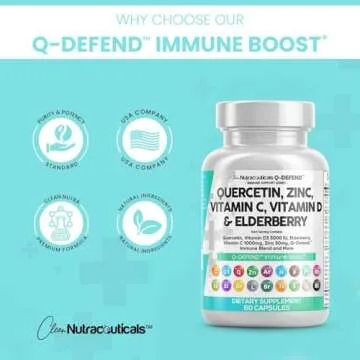 Clean Nutraceuticals Quercetin Zinc Vitamin C Vitamin D Bromelain Elderberry - Lung Immune Support Supplement Adults with Artemisinin, Sea Moss, Echinacea, Allergy Relief