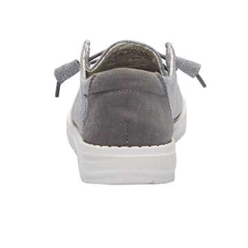 Hey Dude Women's Wendy Stretch Sparkling Grey Size 6 | Women’s Shoes | Women’s Lace Up Loafers | Comfortable & Light-Weight