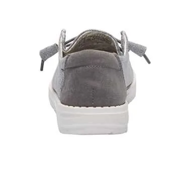 Hey Dude Women's Wendy Stretch Sparkling Grey Size 6 | Women’s Shoes | Women’s Lace Up Loafers | Comfortable & Light-Weight