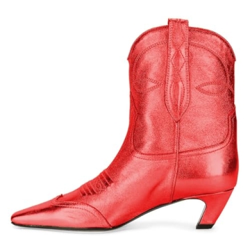 FSJ Women Square Toe Kitten Heel Boots Comfortable Stylish