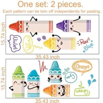 Vibrant Crayon Color Wall Decals for Fun Kids Decor