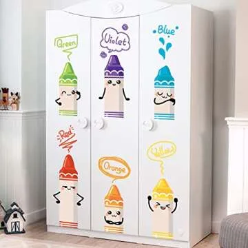 Vibrant Crayon Color Wall Decals for Fun Kids Decor
