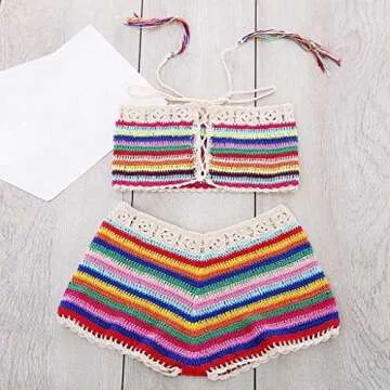 Vibrant Handmade Crochet Beach Bikini Set for Women