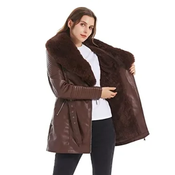 Stylish GRAN ORIENTE Brown Faux Leather Jacket for Women