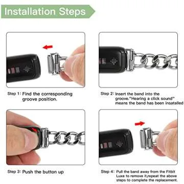 Bolesi Slim Metal Band for Fitbit Luxe - Gold Adjustable Strap