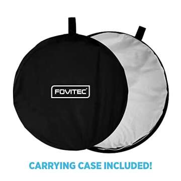 Fovitec Reversible Black and White Double-Sided Muslin Pop-Up Backdrop 5'x6.5' for Headshot and Portrait Photography, Vlogging and Video Conferencing