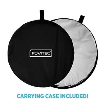 Fovitec Reversible Black and White Double-Sided Muslin Pop-Up Backdrop 5'x6.5' for Headshot and Portrait Photography, Vlogging and Video Conferencing