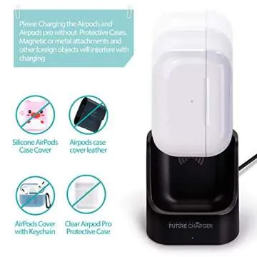 Airpods Charger, Wireless Charger for Airpods Pro and Airpods -Black