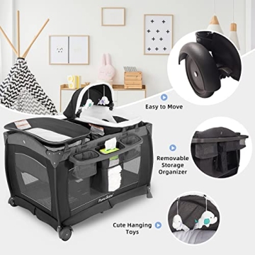 Pamo Babe Playard Deluxe - Versatile Baby Playard for Toddler Comfort