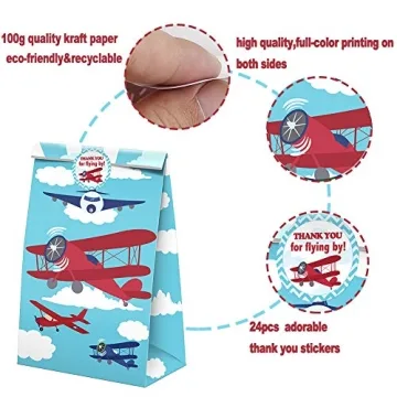 Airplane Goodie Bags - 24 Pcs for Kids Birthday Parties