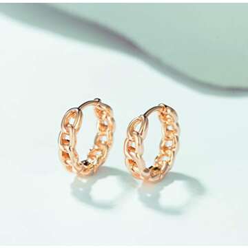 VACRONA Cubic Zirconia Huggie Earrings 14k Gold Plated Tiny Earrings Small Huggie Hoop Earrings Simple Lightweight Hoops Gift for Women