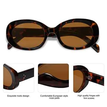 Allarallvr Retro Oval Polarized Sunglasses for Women and Men Vintage Designer Style Gafas De Sol Para Mujer AR82023 Tortoise