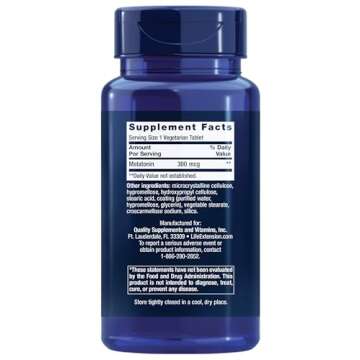 Life Extension Melatonin 6 Hour Timed Release, 300 mcg, Extended-Release Formula for Gentle Sleep Su...