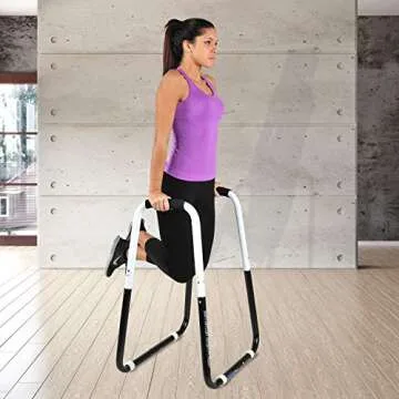 Ultimate Body Press Dip Bar Fitness Station - Adjustable Folding Dip Stand,White/Black