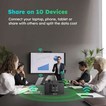 GlocalMe DuoTurbo 4G LTE Portable WiFi Hotspot for Travel in 200+ Countries, Mobile Hotspot Device with Global 1GB & Local 10GB Data 30Days, SIMFREE and Dual Modem, 10 Devices Connected(Black)