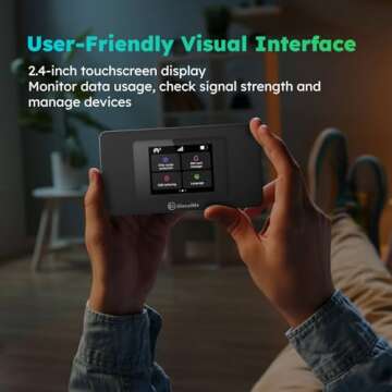 GlocalMe DuoTurbo 4G LTE Portable WiFi Hotspot for Travel in 200+ Countries, Mobile Hotspot Device with Global 1GB & Local 10GB Data 30Days, SIMFREE and Dual Modem, 10 Devices Connected(Black)