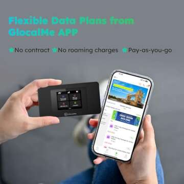 GlocalMe DuoTurbo 4G LTE Portable WiFi Hotspot for Travel in 200+ Countries, Mobile Hotspot Device with Global 1GB & Local 10GB Data 30Days, SIMFREE and Dual Modem, 10 Devices Connected(Black)