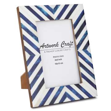 Artwork Craft Picture Photo Frame Chevron Herringbone Art Inspired Vintage Table-Top/Wall Décor Fra...