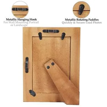 Artwork Craft Picture Photo Frame Chevron Herringbone Art Inspired Vintage Table-Top/Wall Décor Frames (4x6 Inches, Blue,White)