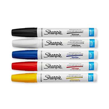 SHARPIE 36671 Water-Based Poster Paint Marker, Assorted Colors, 5-Pack