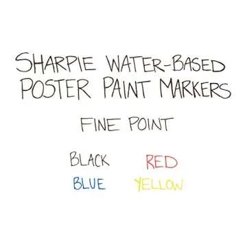 SHARPIE 36671 Water-Based Poster Paint Marker, Assorted Colors, 5-Pack