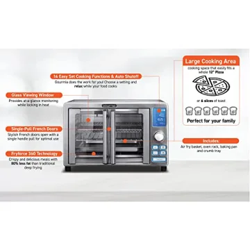 Gourmia GTF7520 Toast Oven Air Fryer for Healthy Families