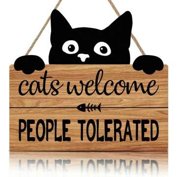 Funny Cat Welcome Sign for Pet Lovers