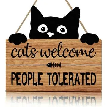 Funny Cat Welcome Sign for Pet Lovers