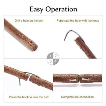 71" 3/16" Leather Belt Treadle Parts with Hook for Singer/Jones Sewing Machine